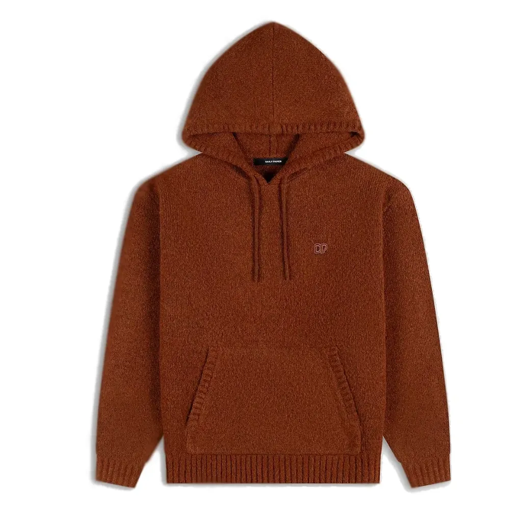 Orbit Knit Oversized Hoodie "Red / Clay" - 2610144