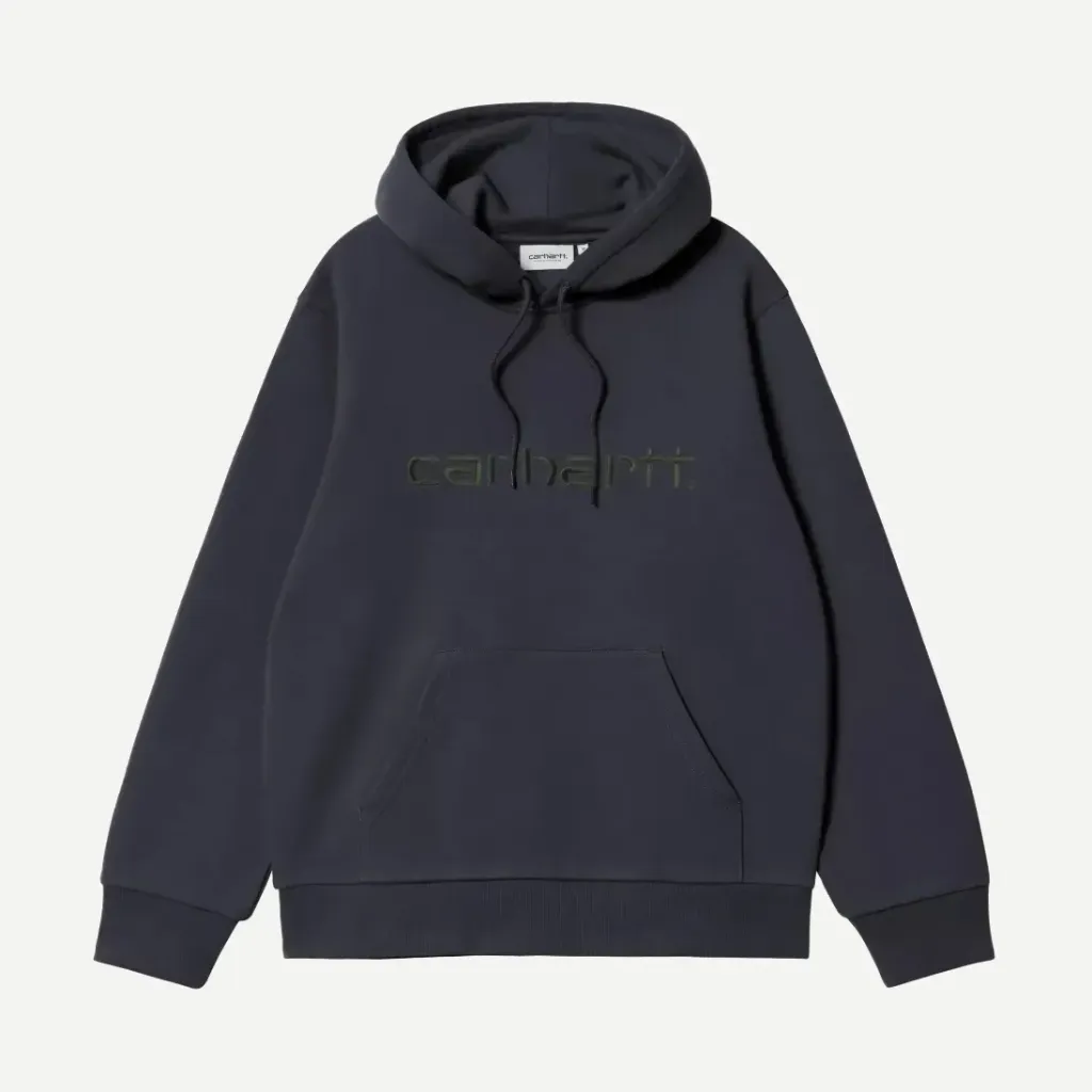 Hooded Carhartt Sweat "Dark Navy / Dark Scarab" - I030547_3Z0_XX