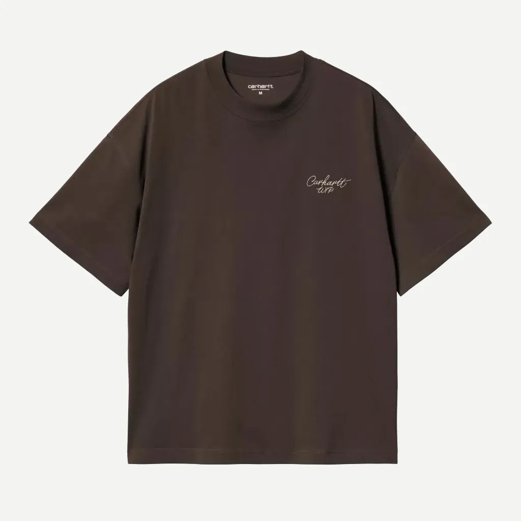 S/S Signature Script Tee-Shirt " Tobacco / Natural" - I033828_3XB_XX