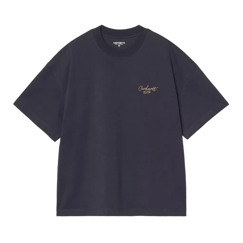 S/S Signature Script Tee-Shirt "Dark Navy / WIP Dusty H"