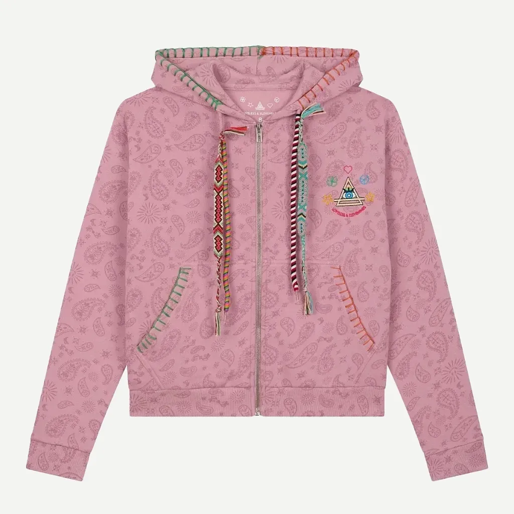 [NELIOTROSE] Sweat Zippé Kids NELIOT "Rose / Bandana" (8Y)