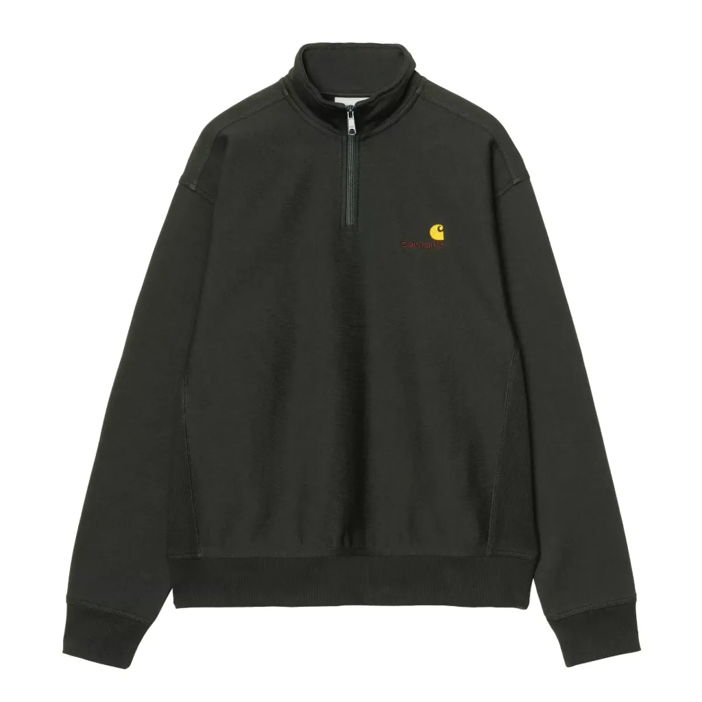 Half Zip American Script Sweatshirt "Raven"