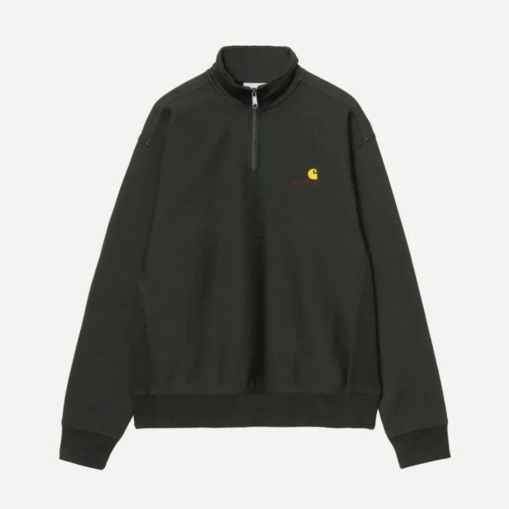 Half Zip American Script Sweatshirt "Raven" - I027014_3T6_XX