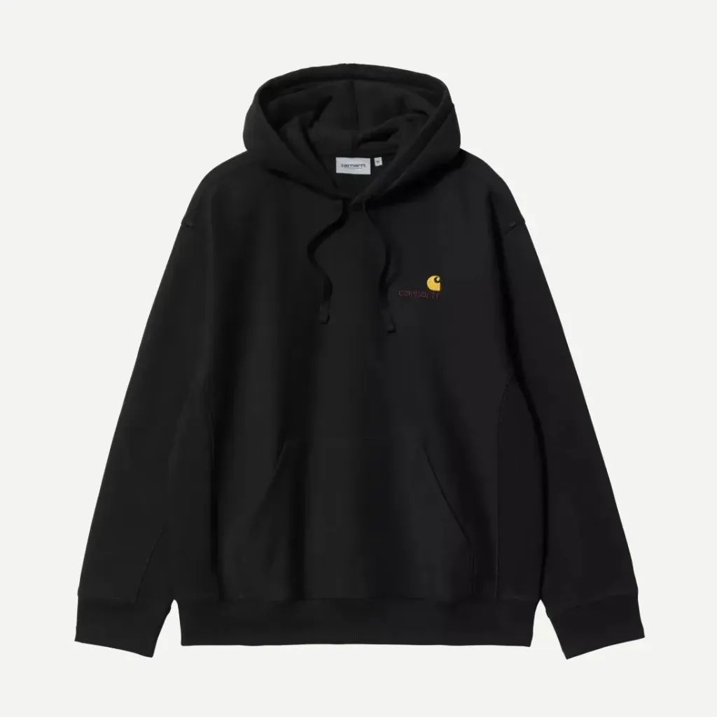 [I028279_89_XX] Hooded American Script Sweatshirt "Black" (XS)