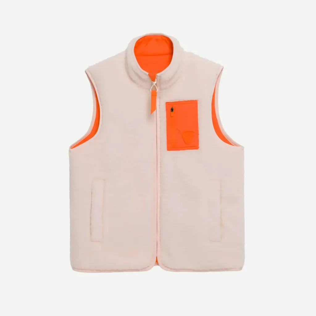 Veste Polaire LITTLE SAKI Kids "Crème / Deep Orange" - LITSAKICREME