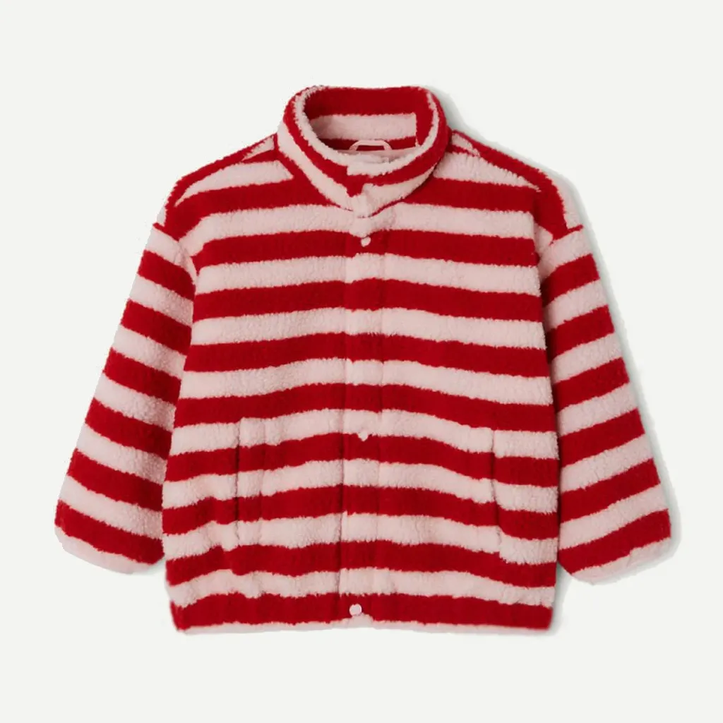 [KHOK17AMILKSHAKE] Manteau Ample ML Kids "Milshakes Fraise Rayé" - KHOK17A (5a)