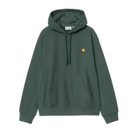 [I028279_3GH_XX] Hooded American Script Sweat "Kale Green"