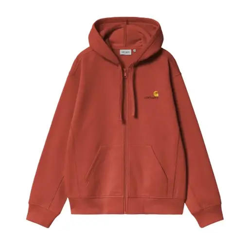 [I028279_3IX_XX] Hooded American Script Sweat "Oxide Red"