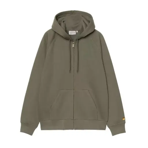 [I033664_3LR_XX] Hooded Chase Jacket Grey "Leaf / Gold"