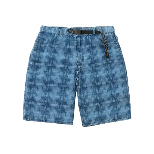 [G6SM-P023-INCH] O.G. Denim Lagoon Shorts "Indigo Checkered Plaid"