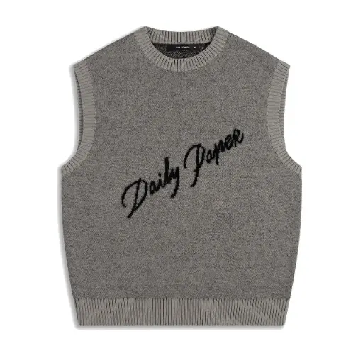[2610037] Script Logo Knit Vest "Desert Sage" - 2610037